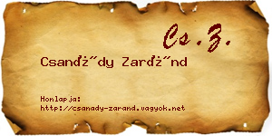 Csanády Zaránd névjegykártya